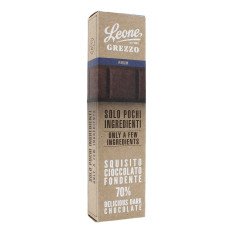 LEONE STECCA DI CIOCCOLATO GREZZO FONDENTE 70% AL RHUM 40 GR