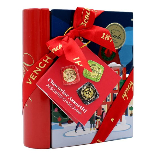 VENCHI MINI LIBRO IN METALLO CON CIOCCOLATINI E FANTASIE ASSORTITE 117 GR