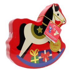 VENCHI CAVALLINO A DONDOLO IN METALLO CON CIOCCOLATINI ASSORTITI 160 GR