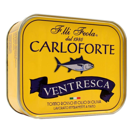 F.LLI FEOLA CARLOFORTE VENTRESCA DI TONNO ROSSO IN OLIO DI OLIVA 350 GR