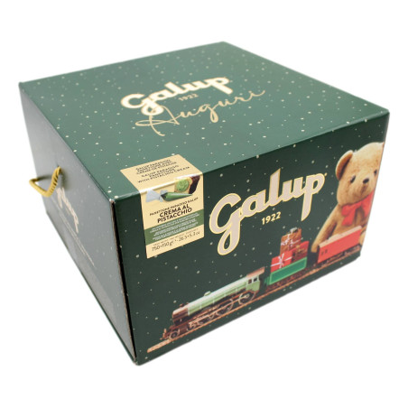GALUP PANETTONE PARADISO CON SAC A POCHE RIPIENA DI CREMA AL PISTACCHIO PER FARCIRE A PIACERE 750+150 GR