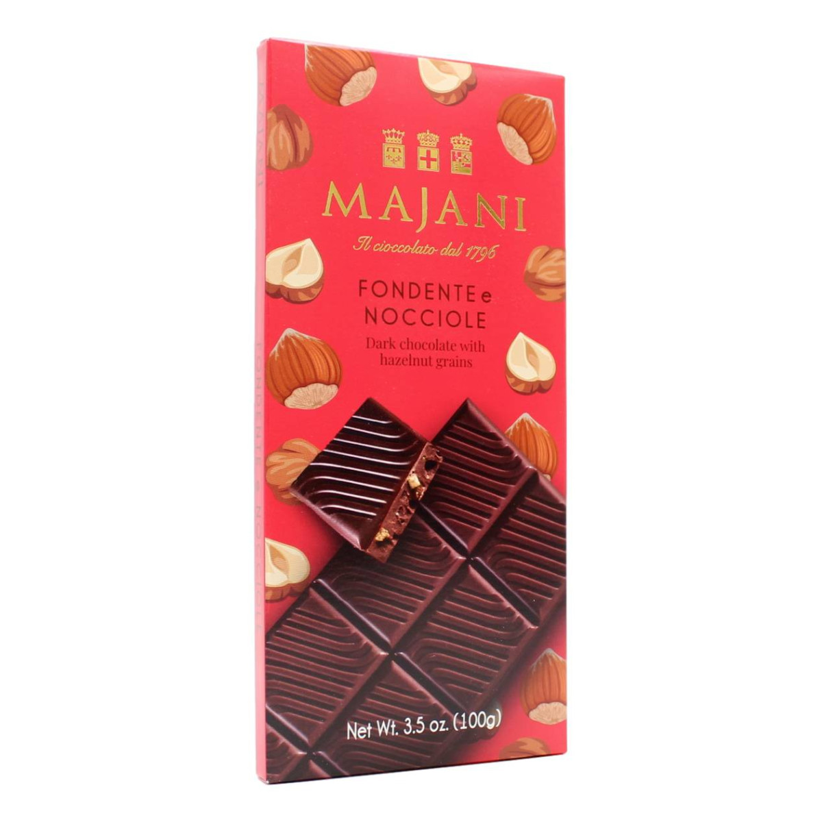 MAJANI TAVOLETTA FONDENTE CON GRANELLA DI NOCCIOLE 100 GR