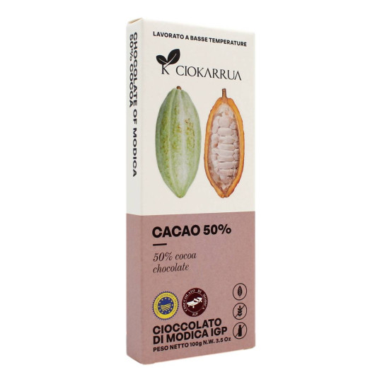 CIOKARRUA CIOCCOLATO DI MODICA I.G.P. CACAO 50% 100 GR