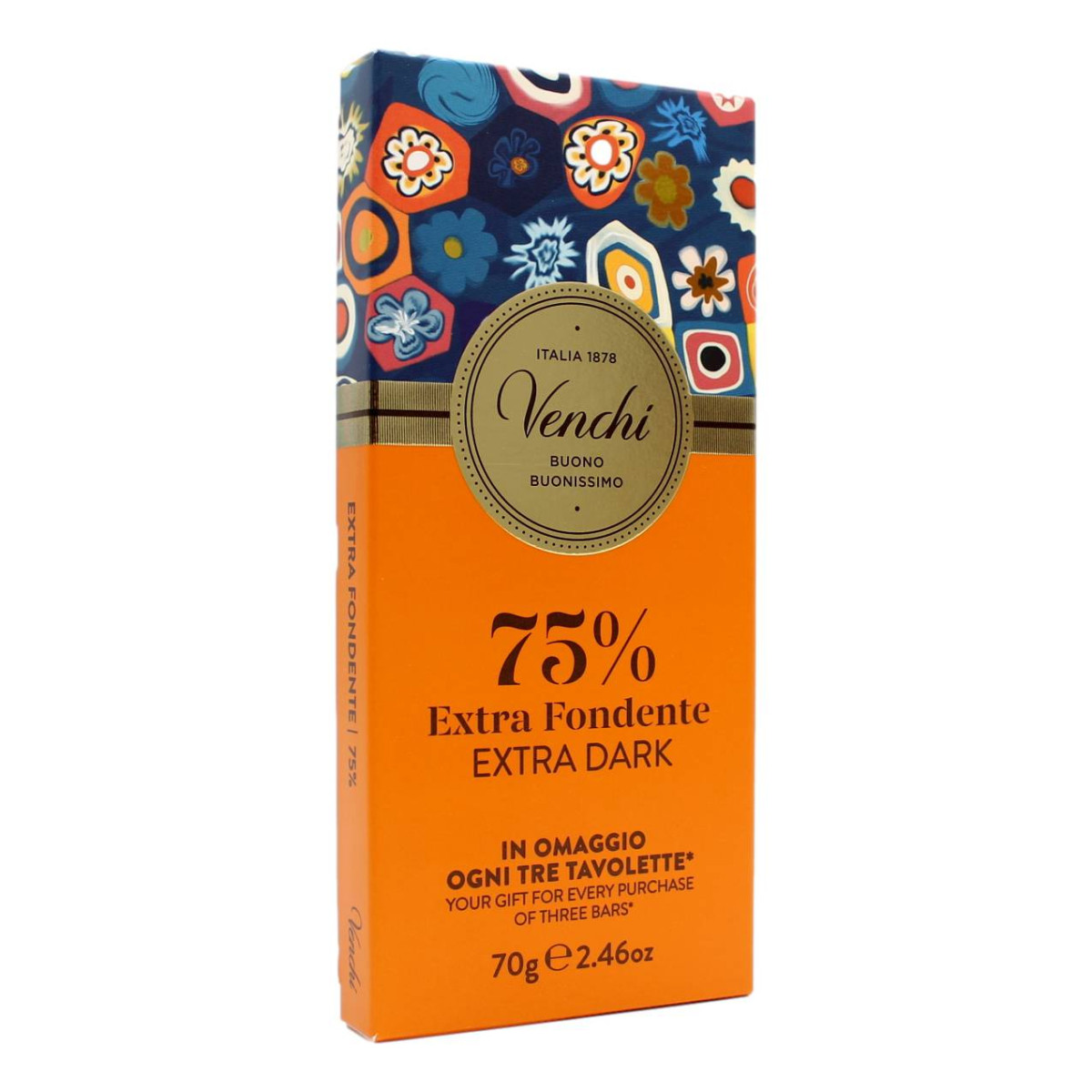 VENCHI TAVOLETTA 75% EXTRA FONDENTE IN OMAGGIO OGNI TRE TAVOLETTE 70 GR