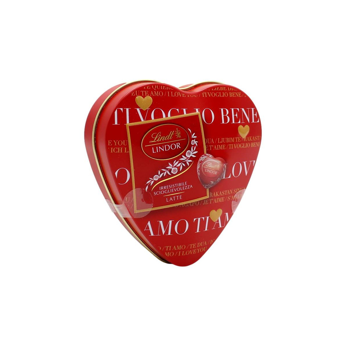 LINDT CUORE DI METALLO CON CUORI LINDOR AL LATTE 55 GR