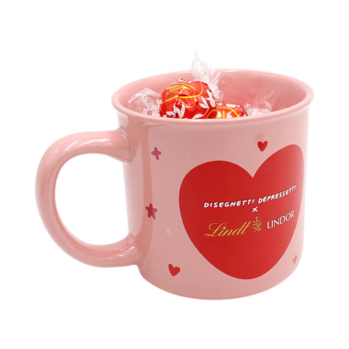 LINDT TAZZA "DISEGNETTI DEPRESSETTI" CON LINDOR AL LATTE 112 GR